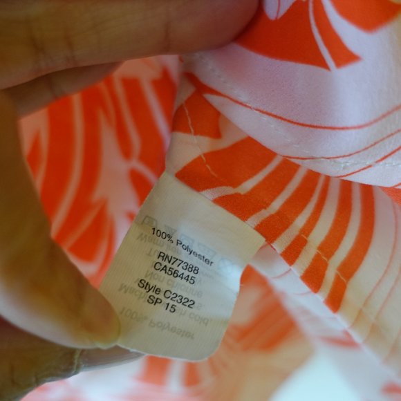 J.Crew Factory orange pink neon floral tulip flutter sleeve top XS 0 - Picture 7 of 10